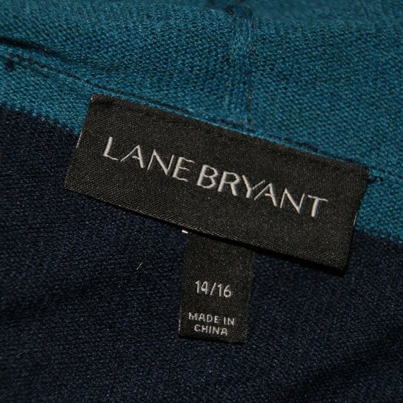 LANE BRYANT Stripe Draped Cardigan Sweater sz 14/16 Women's Plus - Picture 4 of 7